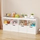 preview thumbnail 2 of 5, Large Capacity White Kids Toy & Book Storage Cabinet Organizer with Removable Wheeled Drawers, MDF Nursery Organizer