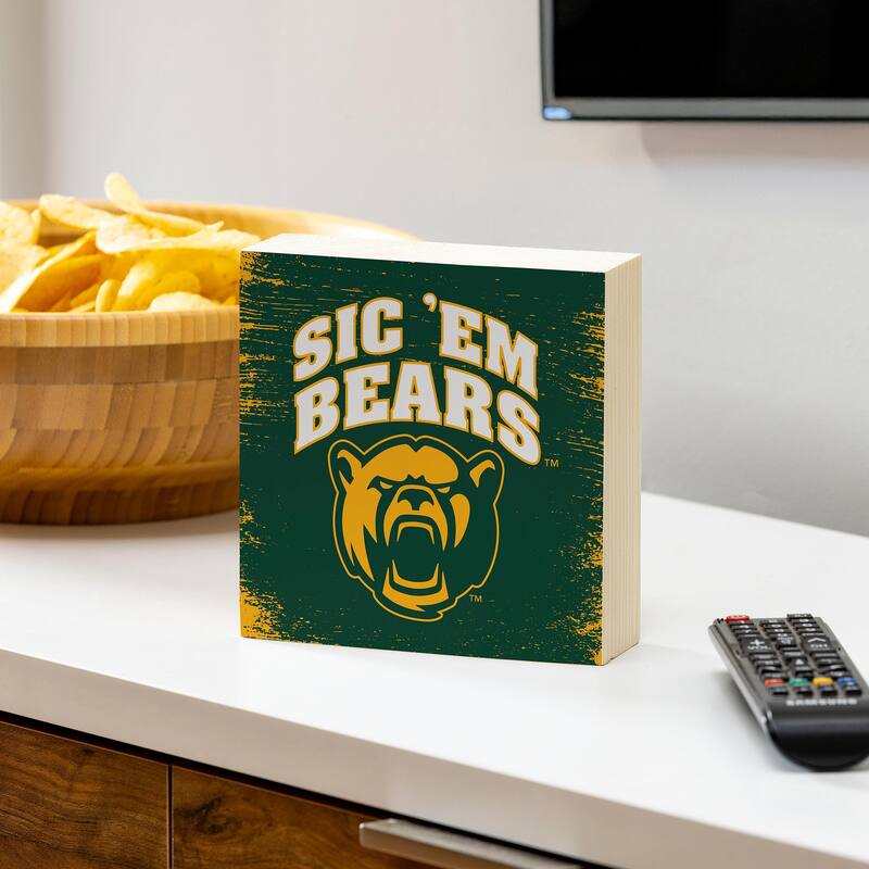 Baylor University Wooden Tabletop Mantel Shelf Sign - 6" x 6"