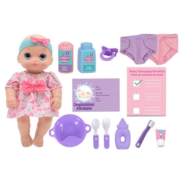 slide 2 of 5, New Adventures Cuddle Kids: Play All Day 10" Baby Doll Playset