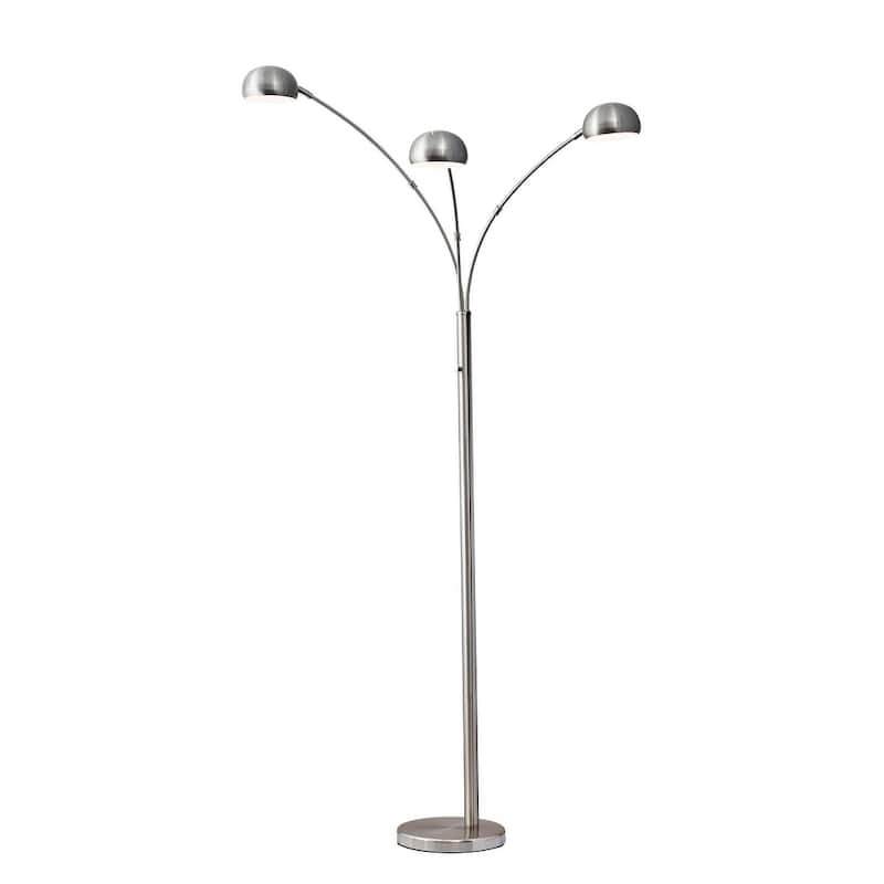 HomeRoots 84" Steel Three Light Tree Floor Lamp With Silver Metal Bell Shades - 45