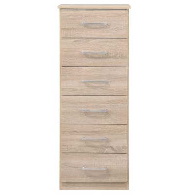 6-Drawer Wooden Bedroom Chest - 48" - Brown