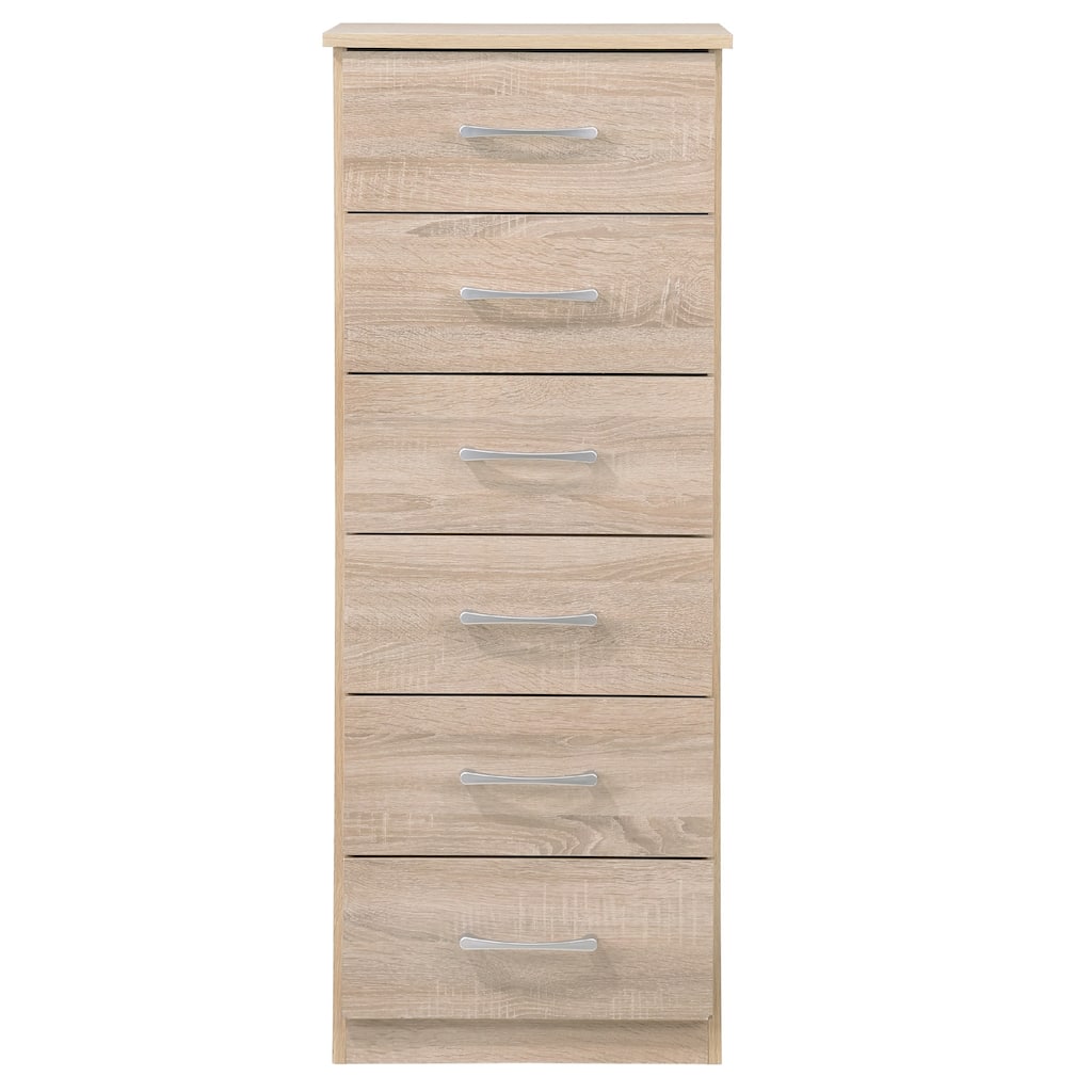 6-Drawer Wooden Bedroom Chest - 48" - Brown