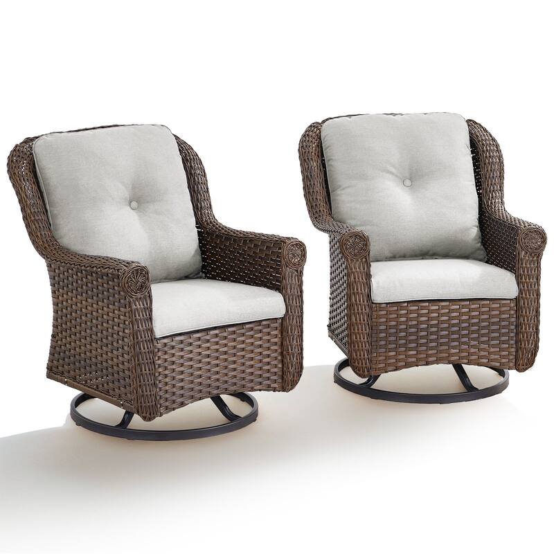 Pocassy Wicker Patio Conversation Set for Backyard