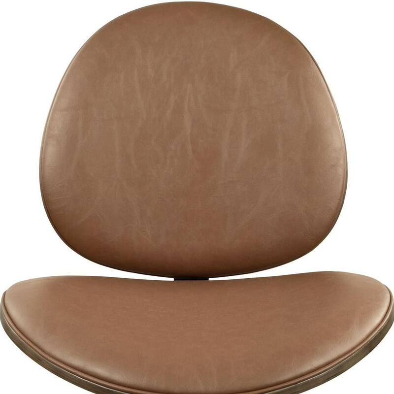 HomeRoots Brown and Black Faux Leather And Metal Dining Side Chair - 21.06 in. x 32.87 in. x 23.62 in.