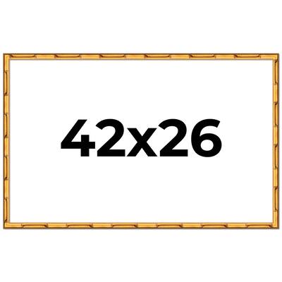 42x26 Frame Gold Bamboo Picture Frame Modern Photo Frame Includes UV Acrylic Shatter Guard Front Acid Free Foam Backing Board