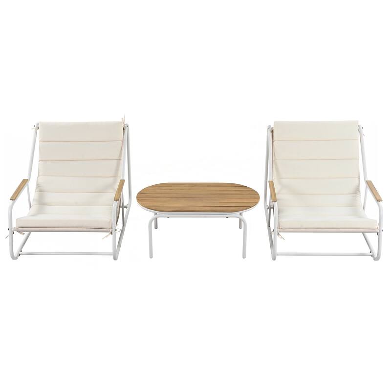 Outdoor Chaise Lounge Chairs Set of 3