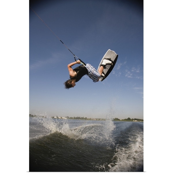 "Midair wakeboarder" Poster Print