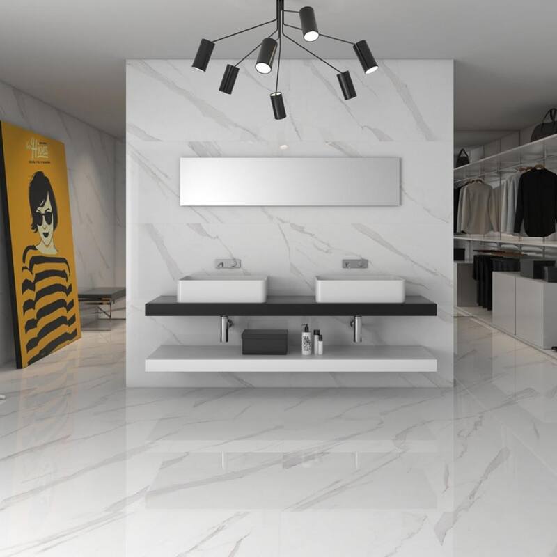 The Tile Life Delaney 24x48 Blanco Marble Look Porcelain Floor & Wall Tile