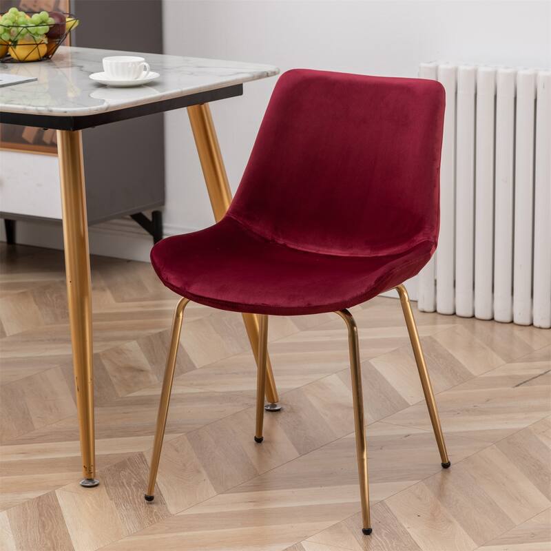 Modern Velvet Dining Chair, Set of 2, Blue/Green/Red