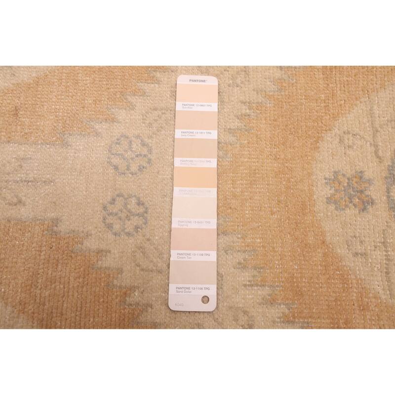 ECARPETGALLERY Hand-knotted Finest Oushak Light Brown Wool Rug - 5'10 x 8'11