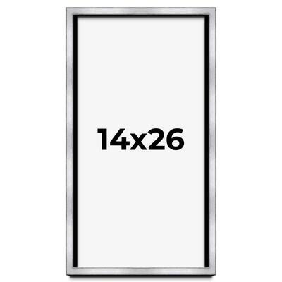 14x26 Shadow Box Frame Silver | 1.375 Inches Deep Real Wood