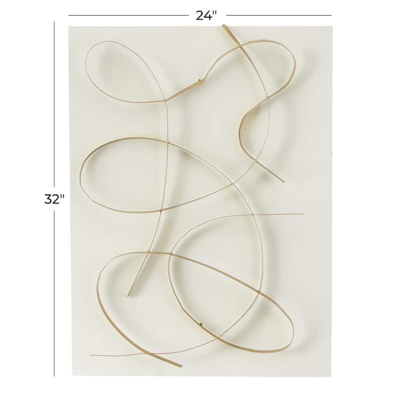 Metal Abstract Overlapping Lines Home Wall Decor with White or Black Backing - White or Black - CosmoLiving by Cosmopolitan