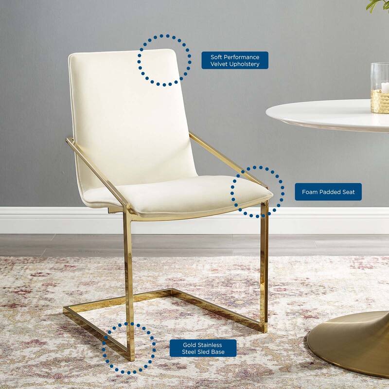 Silver Orchid Wlach Velvet Dining Armchair
