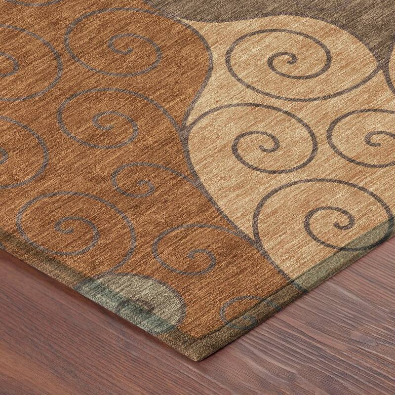 Machine Washable Indoor/ Outdoor Swirly Chantille Rug
