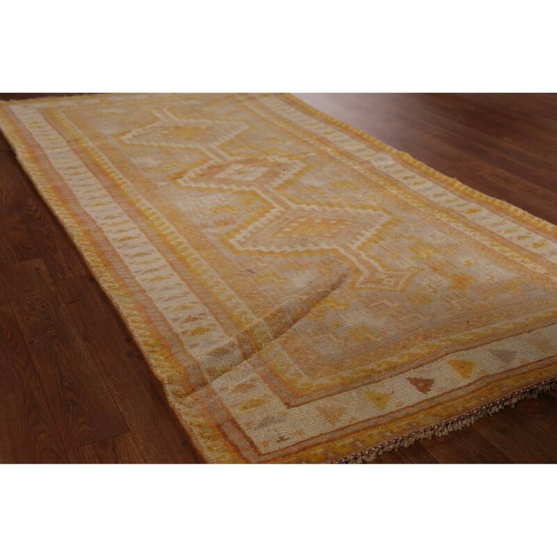 Hand Knotted Oriental 100% Wool Carpet Tribal Geometric Brown Gabbeh Area Rug - 5' 11'' X 3' 1''