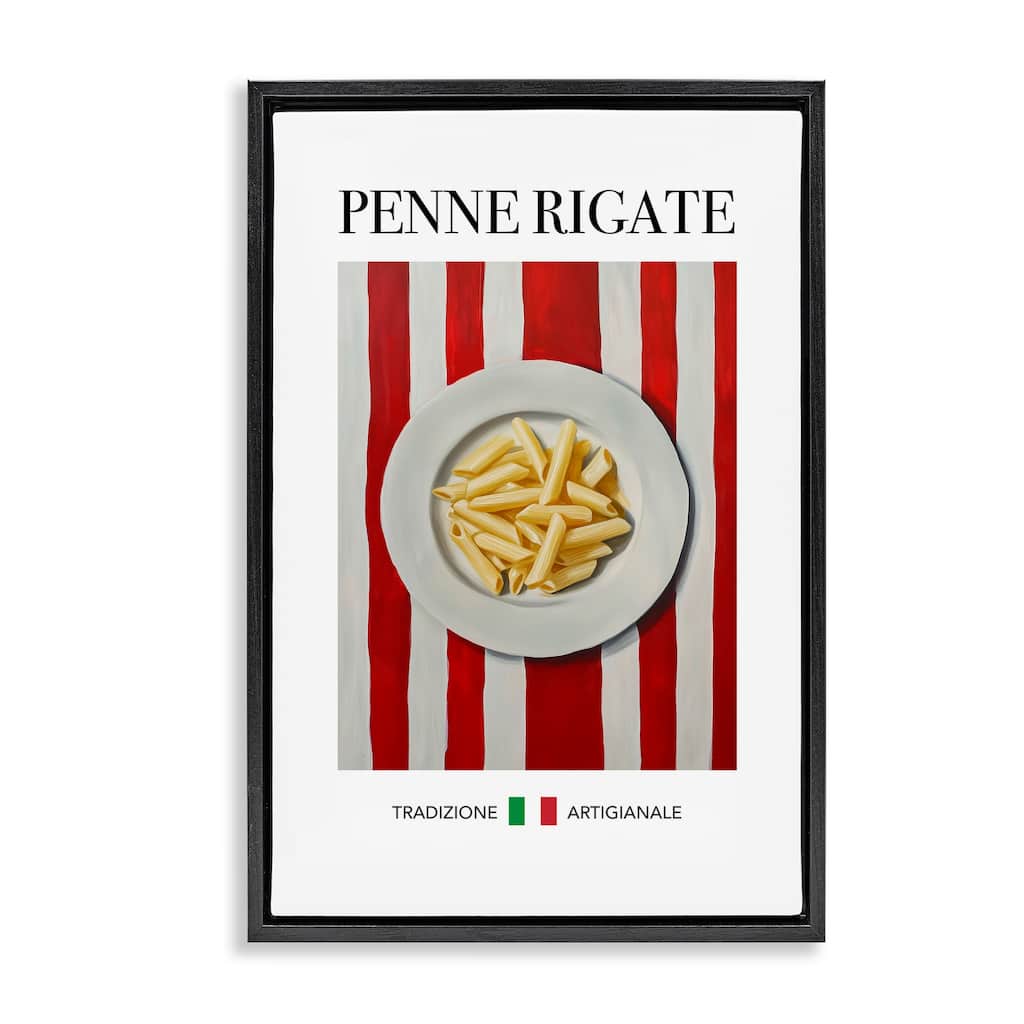 Stupell Traditional Penne Rigate Pasta Framed Floater Canvas Wall Art Design By Andreas Magnusson