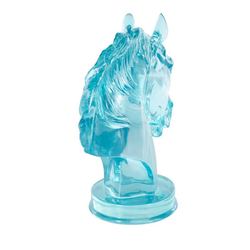 Resin Tinted Horse Decorative Sculpture - Green or Light Blue or Pink
