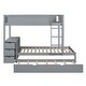 preview thumbnail 36 of 53, Twin-over-Twin Bunk Bed with Twin size Trundle, Storage and Desk,