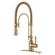 preview thumbnail 4 of 87, WOWOW Single Handle Gooseneck Pull Down Sprayer Kitchen Faucet Without Soap Dispenser - Gold