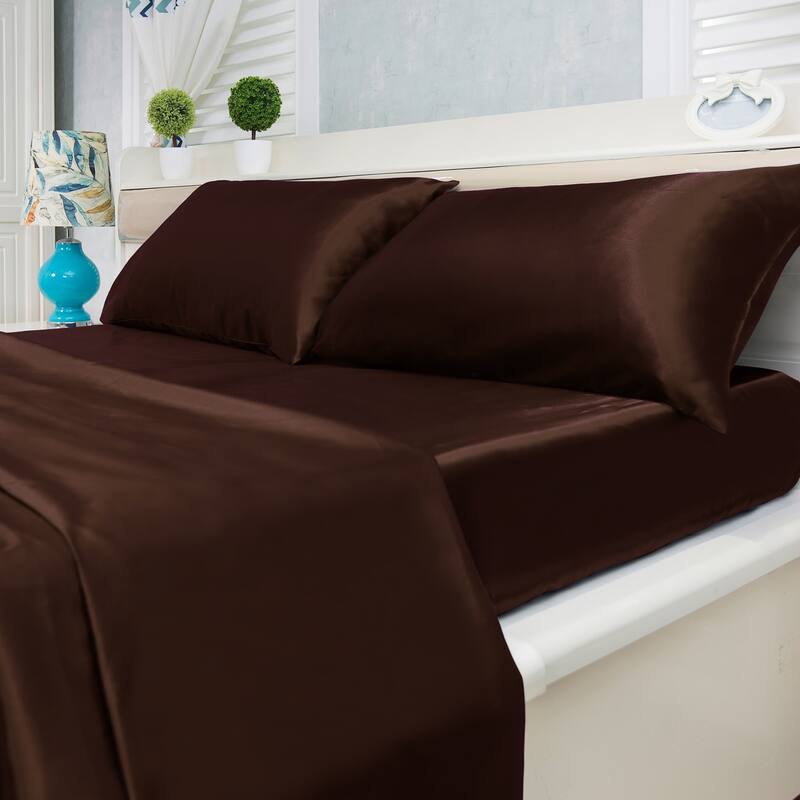 Satin Bed Sheet Set Ultra Soft 4-Piece