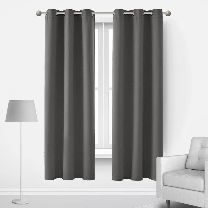 Deconovo Insulated 42 Width Curtain Panel Pair (2 Panel) - W42 x L63 Inch - Light Grey