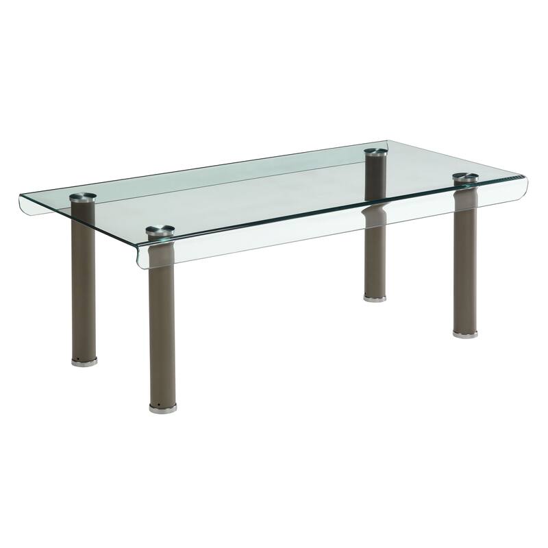 Vill Contemporary Gold 47-inch Glass Coffee Table by Furniture of America