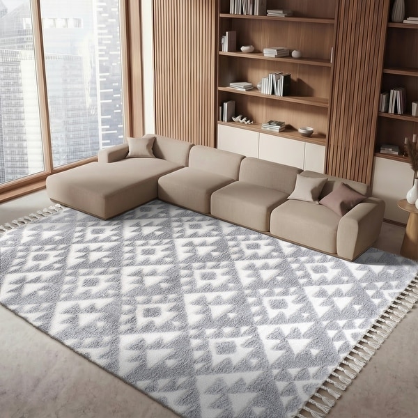 SAFAVIEH Moroccan Tassel Shag Kobi 2-inch Thick Rug - On Sale SAFAVIEH Moroccan Tassel Shag Kobi 2-inch Thick Rug - On Sale