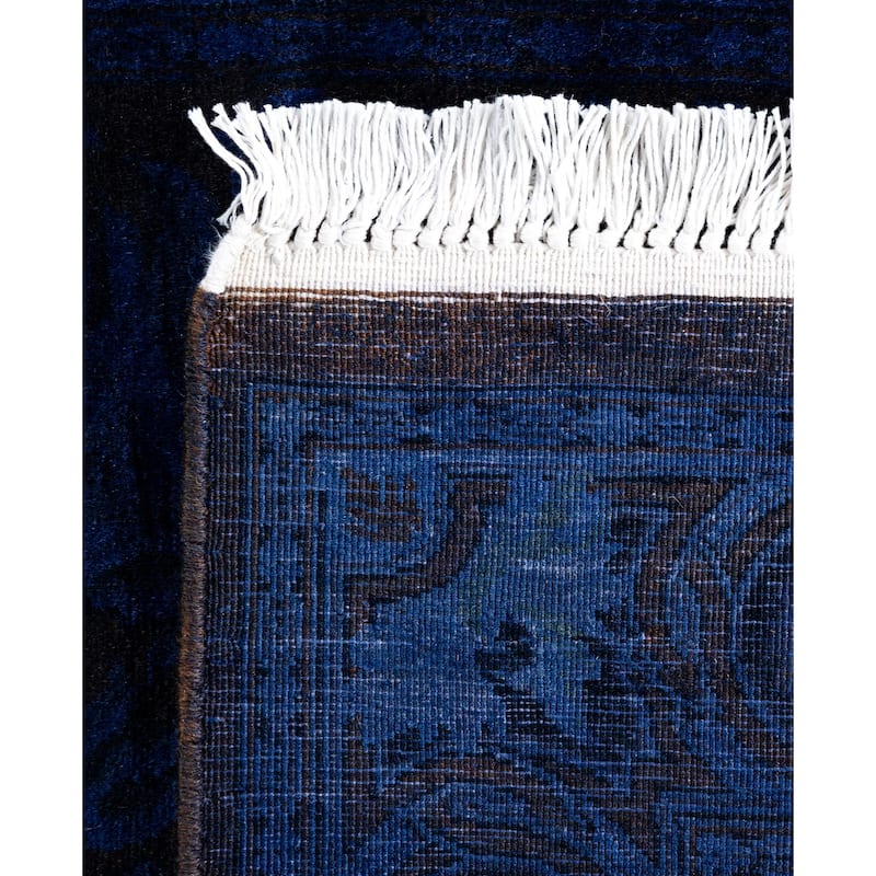 Overdyed One-of-a-Kind Hand-Knotted Runner Rug - Blue - 2' 7" x 8' 0"