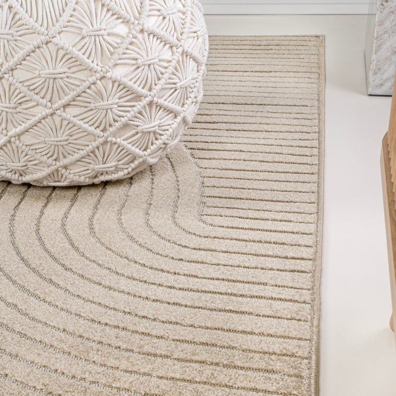 JONATHAN Y Odense Minimalist Curve Geometric Gray/Ivory Area Rug