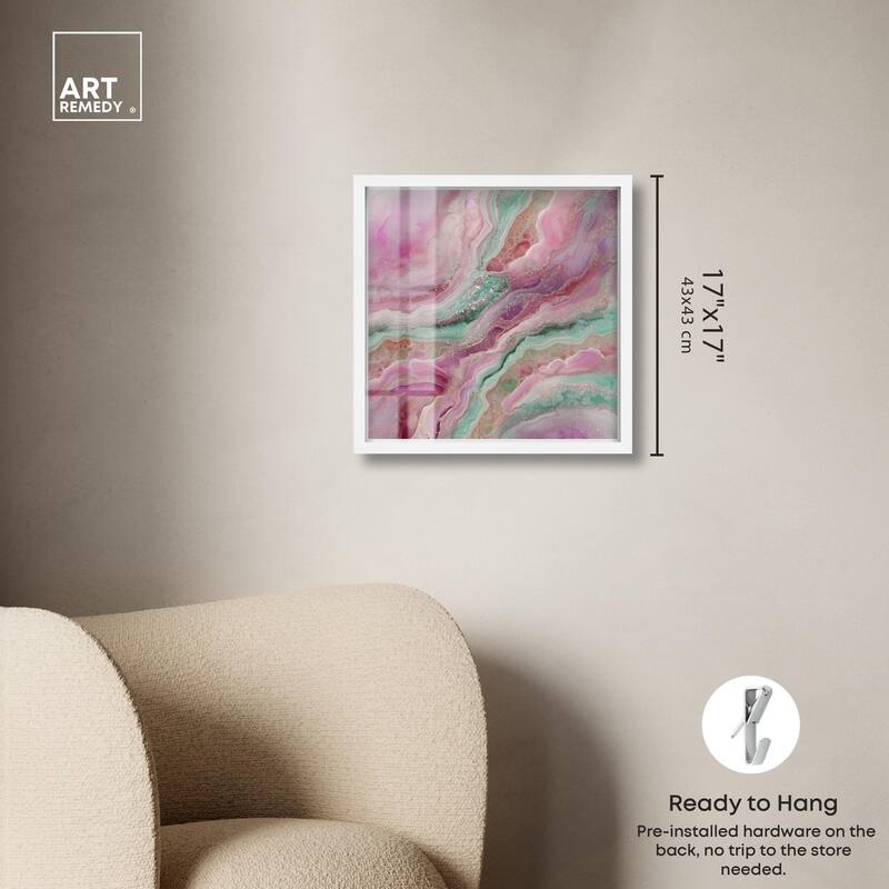 Pink and Mint Crystal IV Shadowbox by Art Remedy