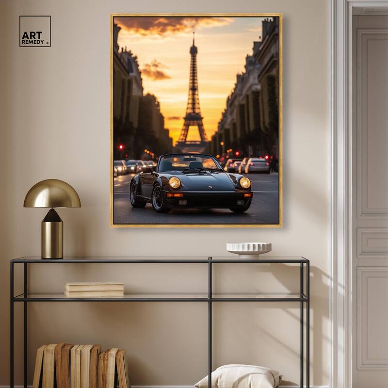 Parisian Porsche Twilight II Canvas by Art Remedy