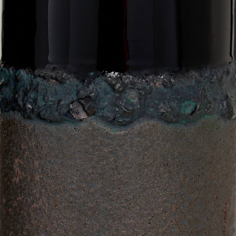 Black Ceramic Decorative Vase (Set of 2) - 8 x 8 x 19