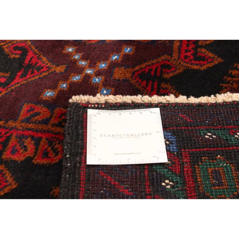 ECARPETGALLERY Hand-knotted Teimani Burgundy Wool Rug - 3'9 x 6'6