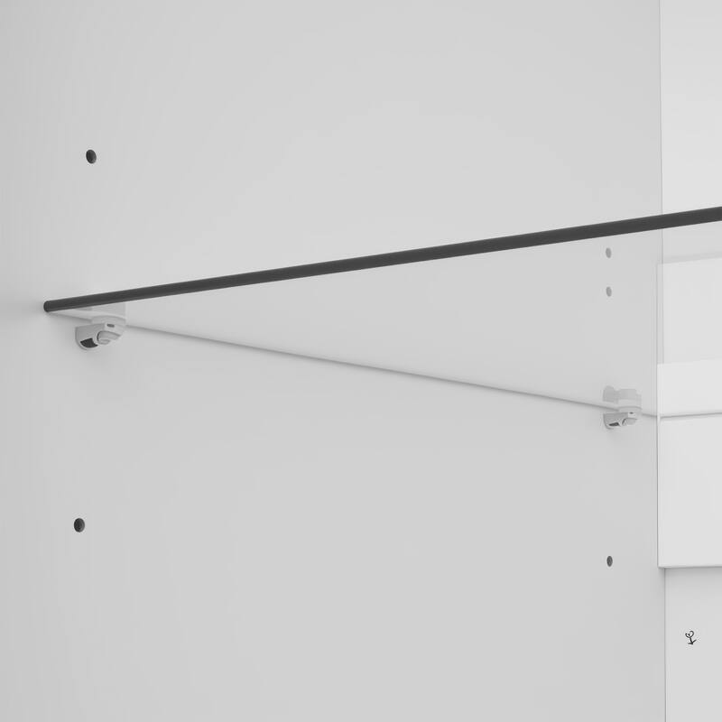 128" Wall Unit Entertainment Center for TVs up to 80", Modern Media Console with Glass Cabinets