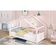 preview thumbnail 27 of 25, Twin Size House Bed with Roof with Playhouse Design, Semi-Enclosed Sleeping Space, Sturdy Pinewood Frame
