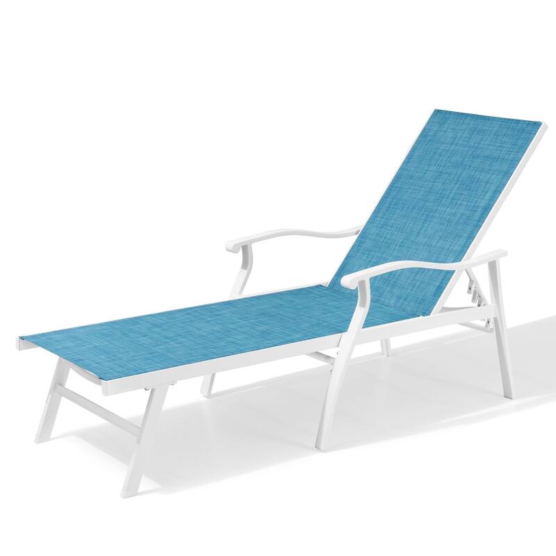 Pellebant Outdoor Patio Aluminum Adjustable Chaise Lounge Chair