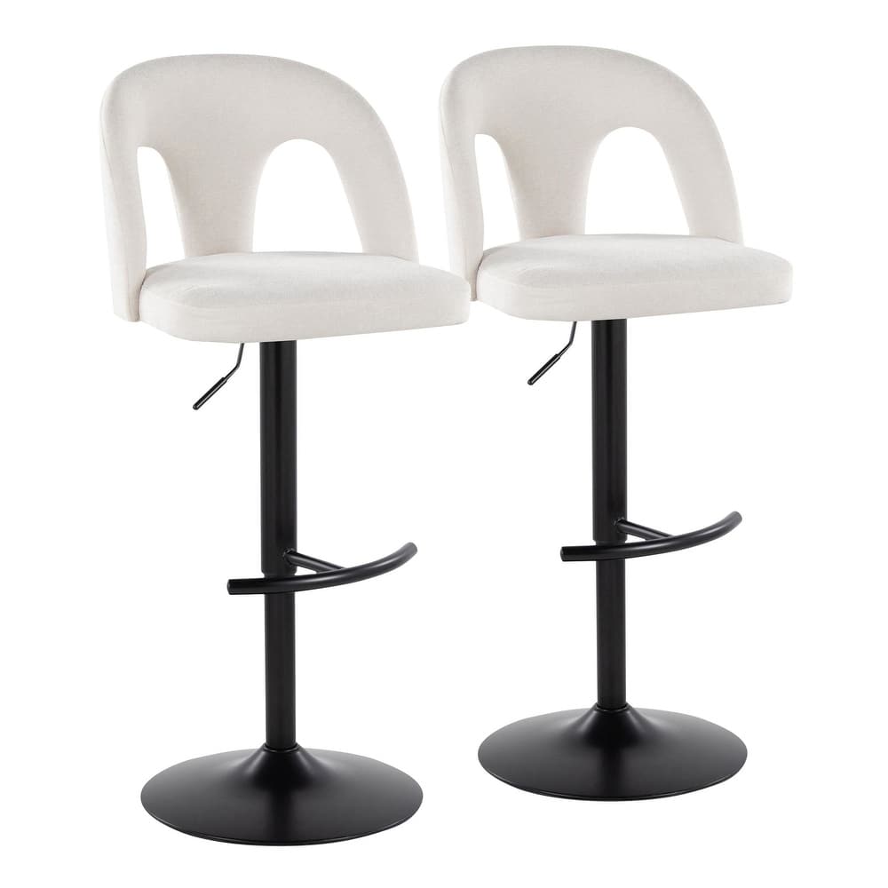 Ava Upholstered Adjustable Barstool - Set of 2