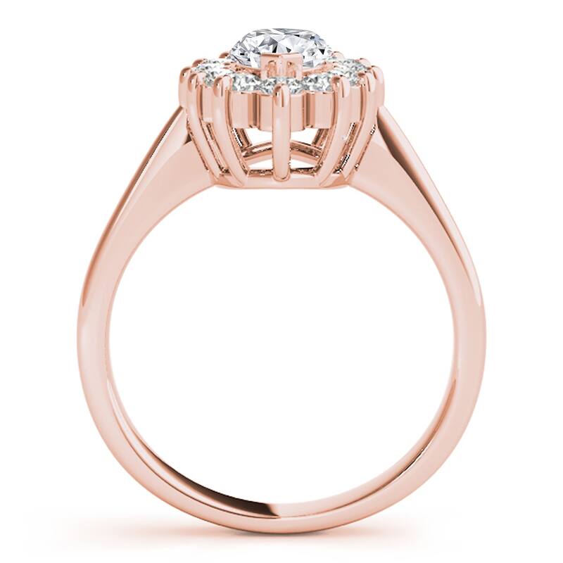 Auriya 14k Rose Gold Lab Grown Marquise Diamond Halo Engagement Ring 0.50 to 5.00 ct. tw. (F-G VS)