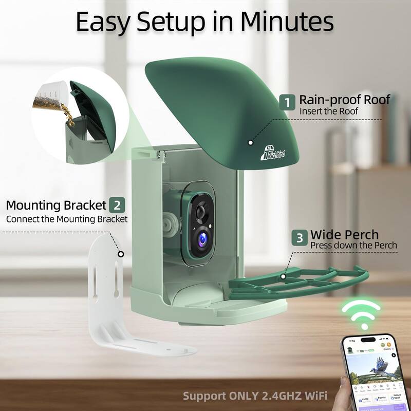 Smart Solar Bird Feeder with Camera and Interactive App