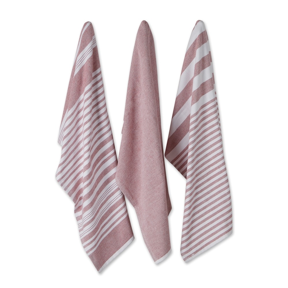 Asst Barn Red French Terry Dishtowel Set/3