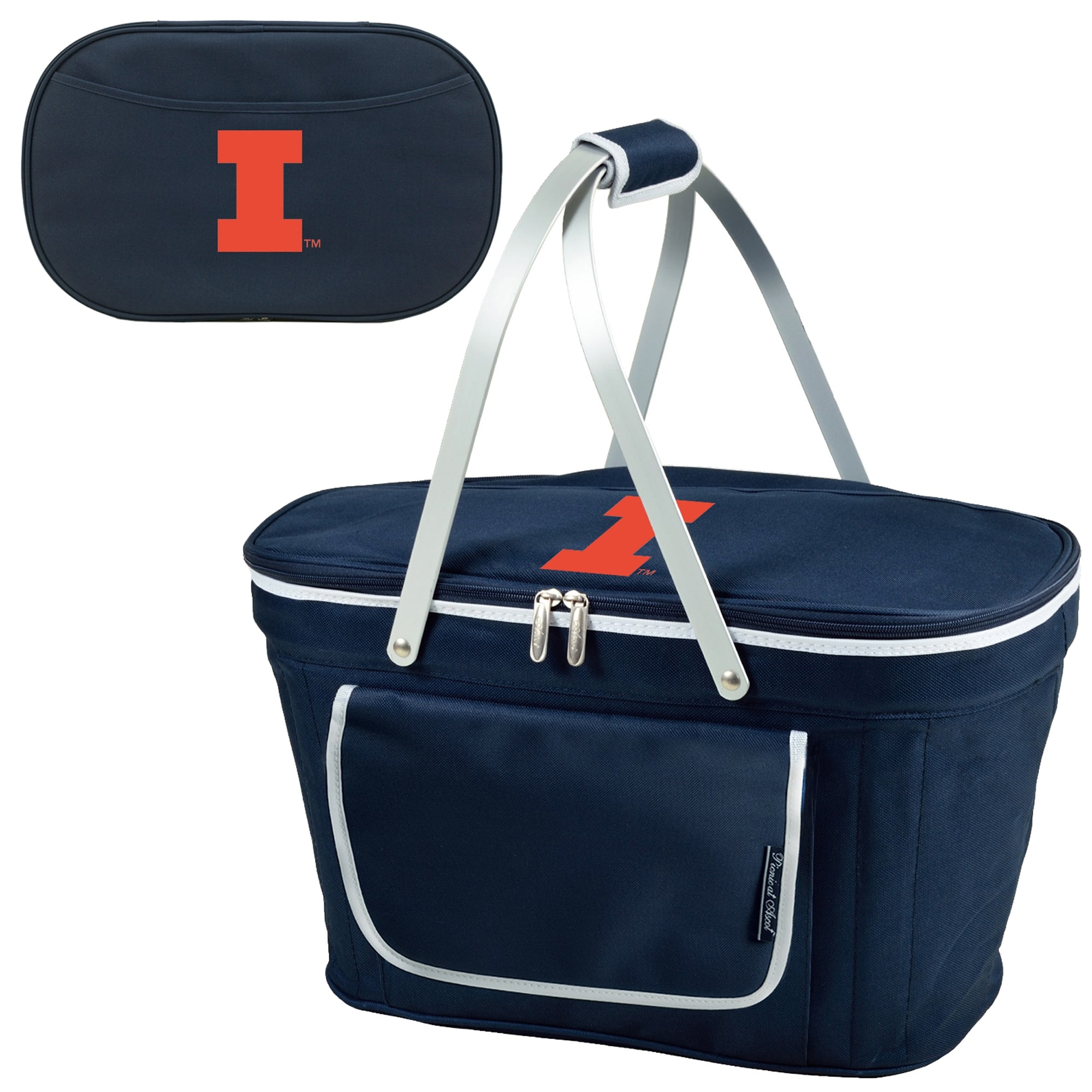 NCAA Illinois Fighting Illini Collapsible Insulated Picnic Basket for Four