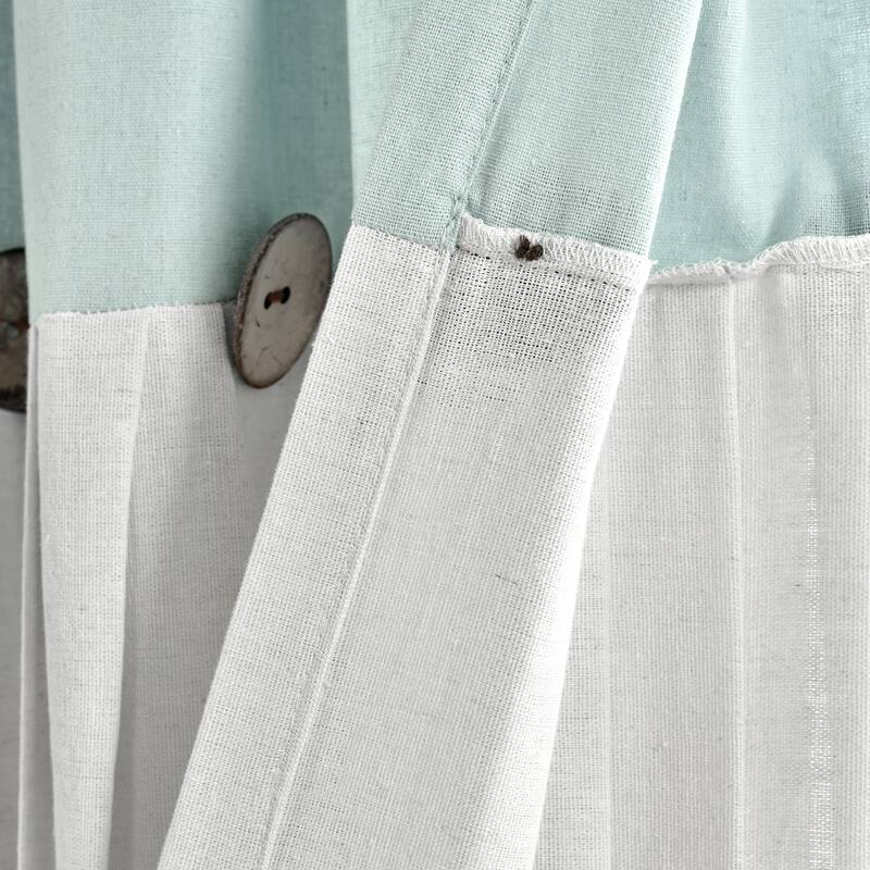 Lush Decor Linen Button Kitchen Tier Window Curtain Panel Pair