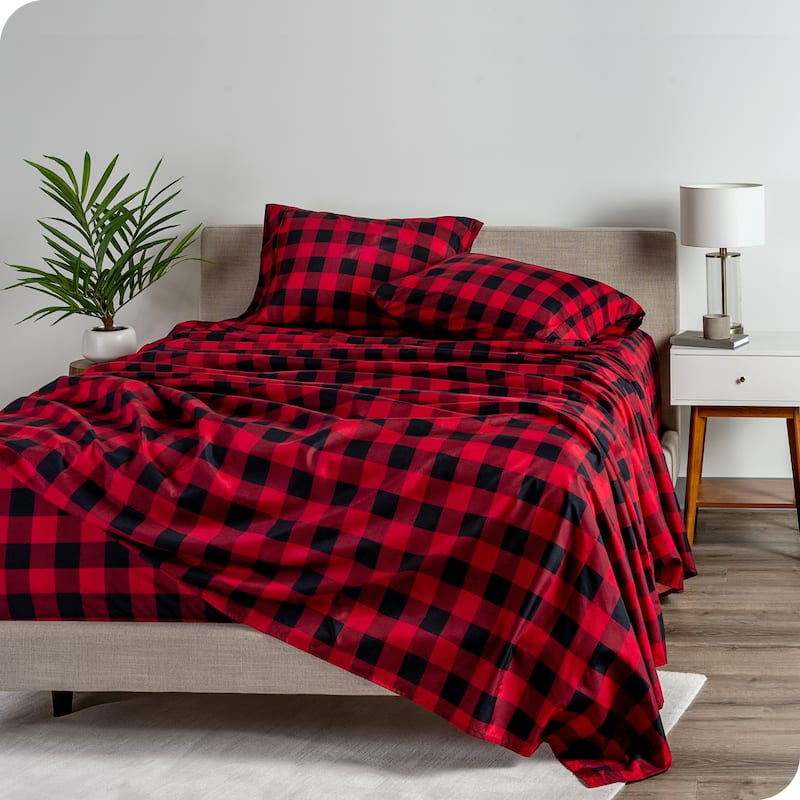 Bare Home Double Brushed Deep Pocket Printed Sheet Set