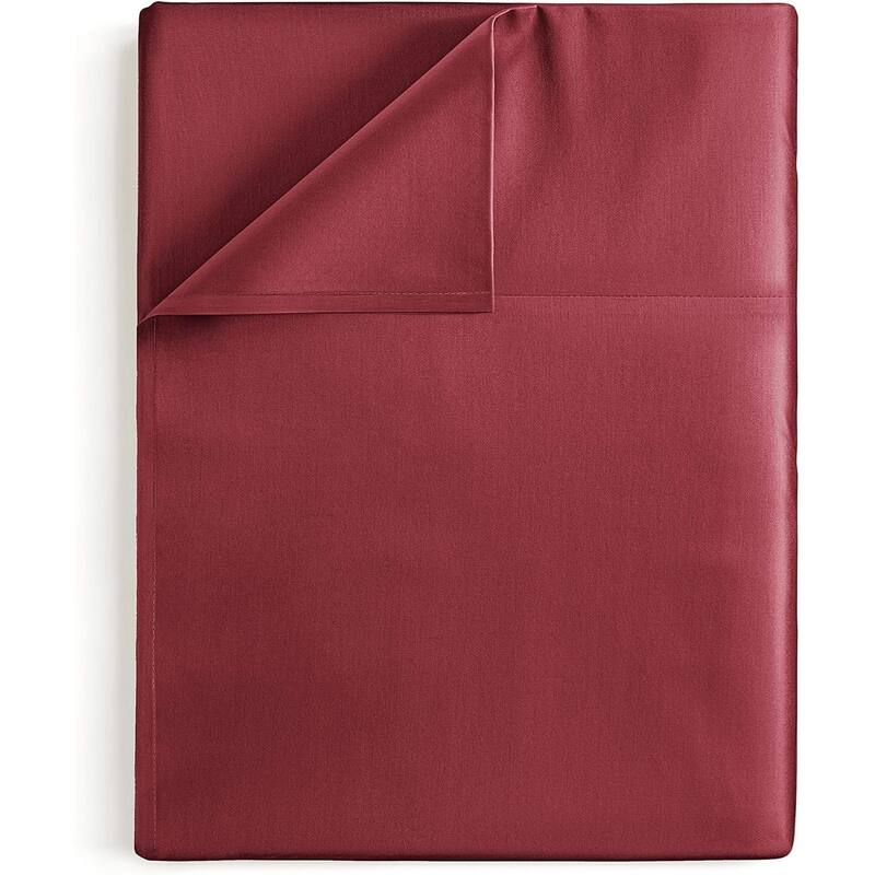 CGK Linens Solid Double Brushed Microfiber Single Flat Sheet/ Top Sheet - Burgundy - California King