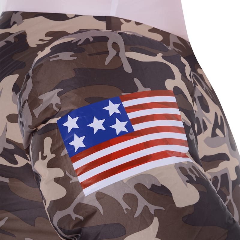 HOMCOM 8 ft. Army Camo Santa Inflatable Christmas Decoration, Holiday Yard Decoration