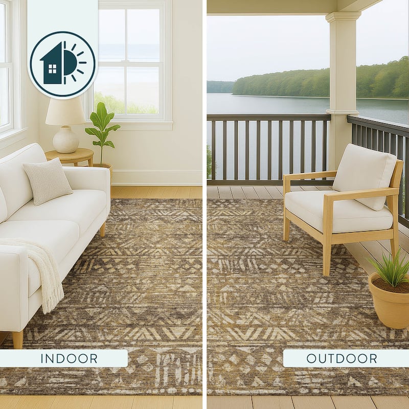 Machine Washable Indoor/ Outdoor Global Jara Chantille Rug