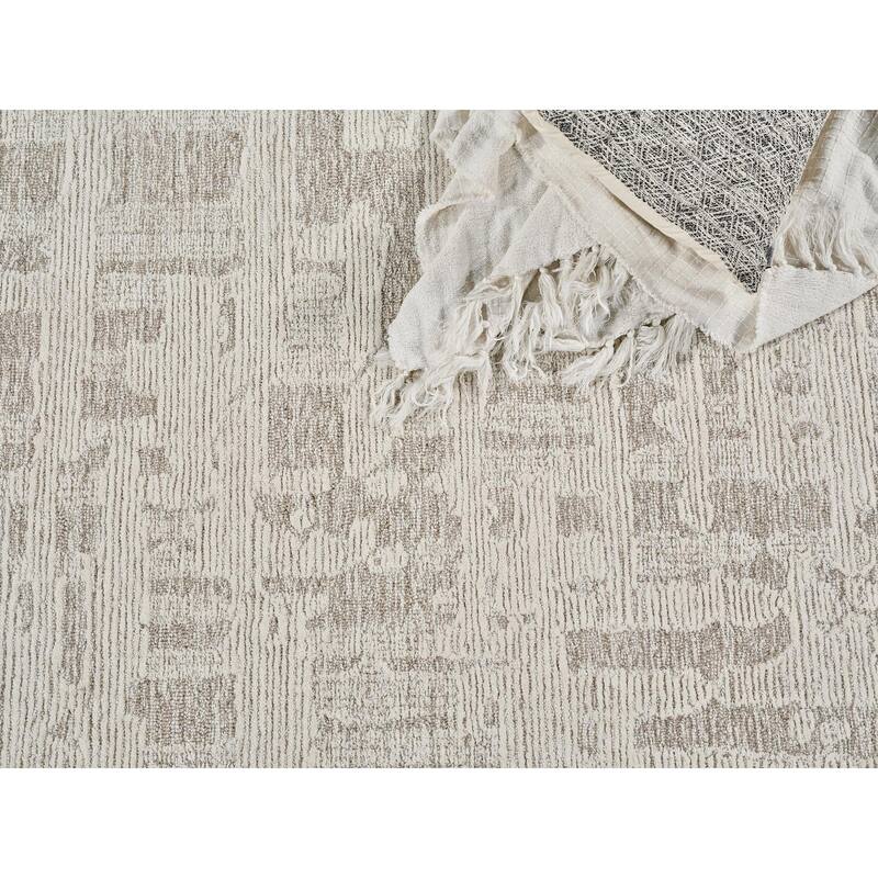Exquisite Rugs Aspen Handmade Hand-tufted New Zealand Wool on Canvas Natural Beige/Ivory Area Rug