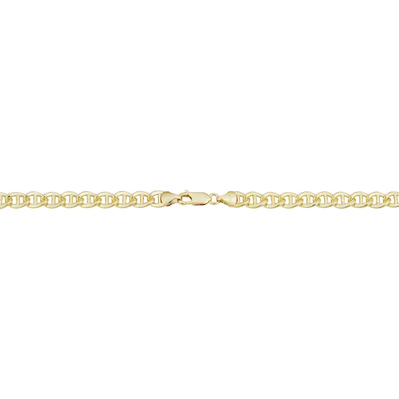 14k Yellow Gold Filled 6 mm Mariner Link Chain Necklace For Men and Women