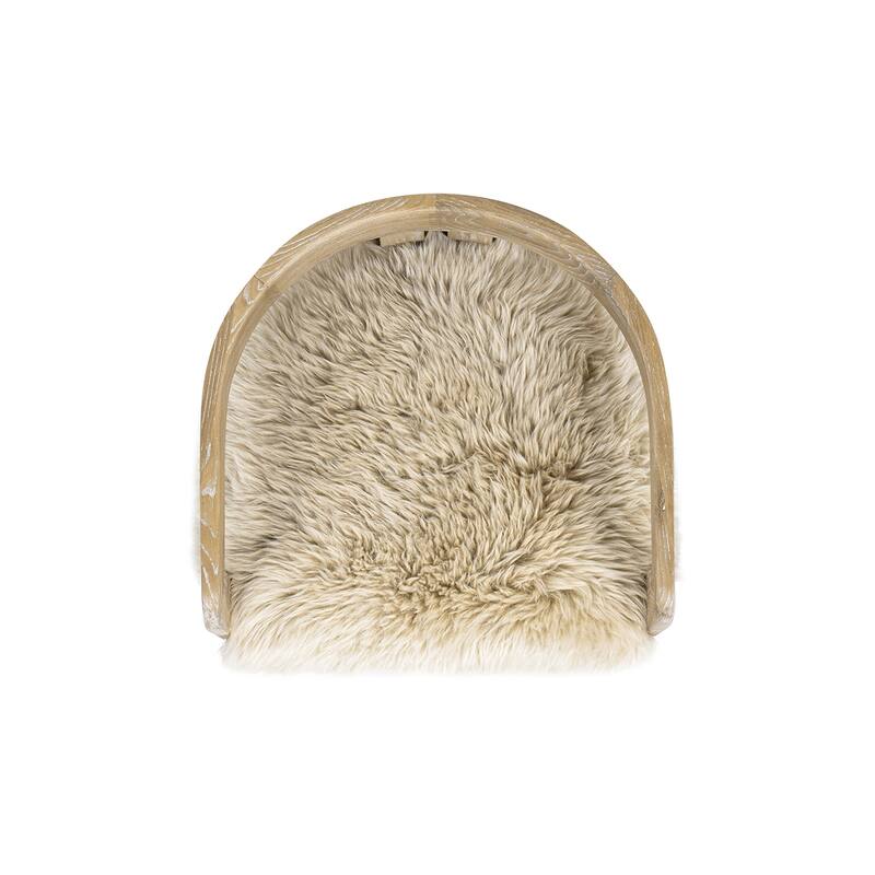 Low Back Genuine Fur Counter Stool