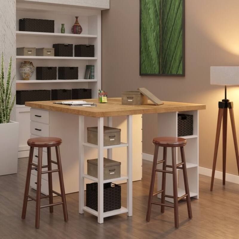 Swivel Seat Counter Stool Set - Walnut Brown - 30.25" - Set of 2
